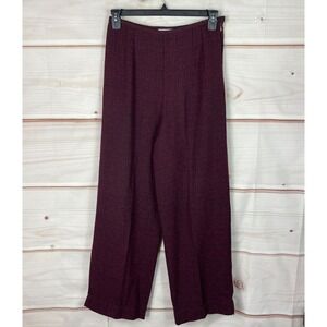 Willow Pants Womens Large Purple High Waist Pleated Dress Straight Leg Side Zip